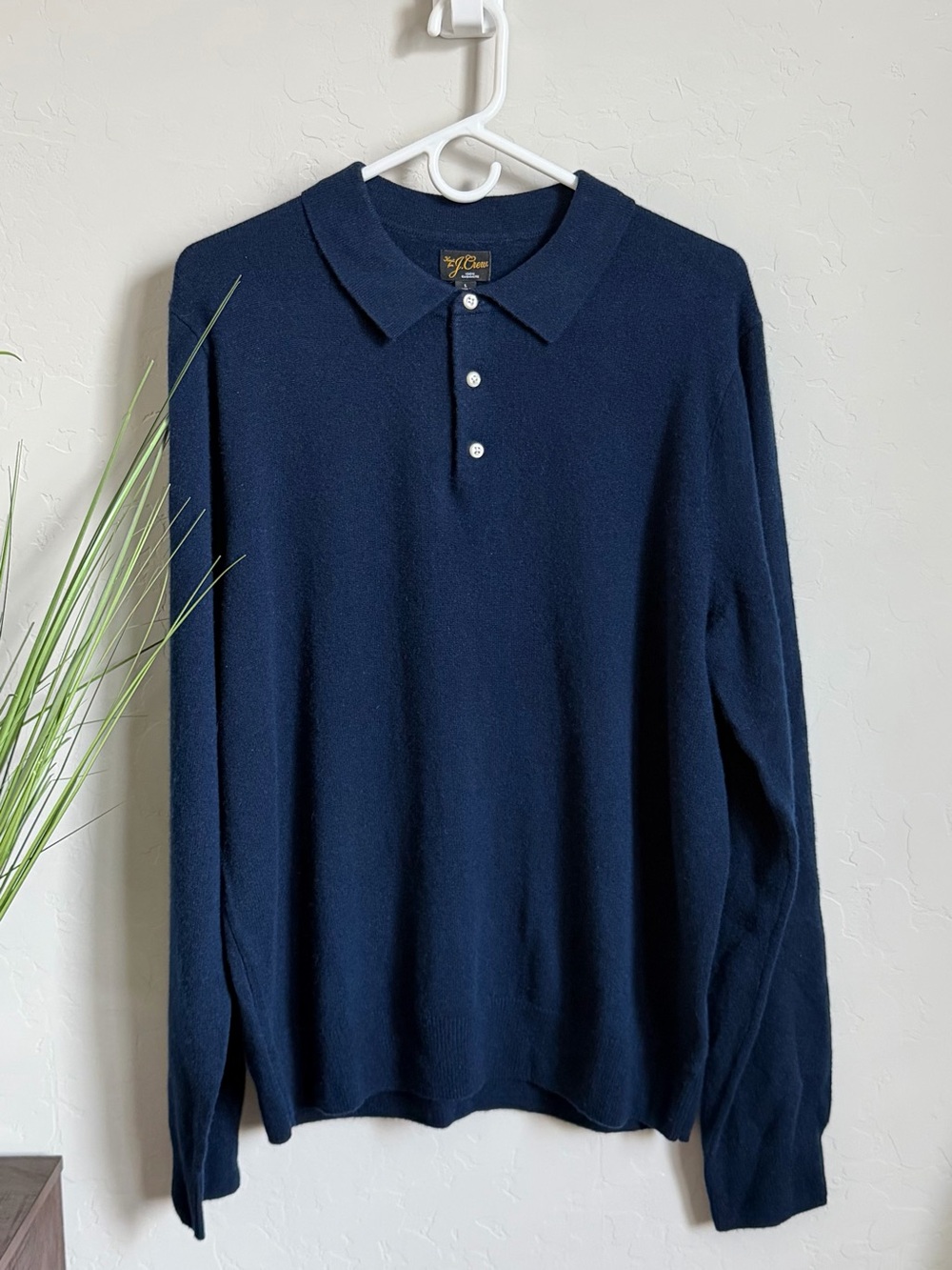 J.Crew Men’s 100% Cashmere Polo Sweater Navy Large NWT BA079